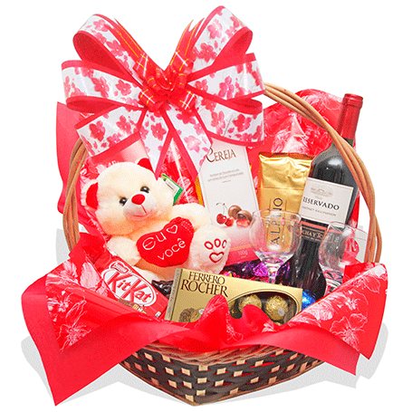 Cesta Vinho Importado e Chocolates<br>
Código: dc10