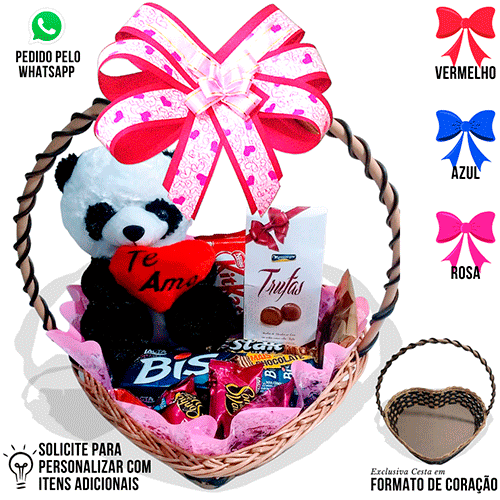 Cesta de Chocolates e Pelúcia<br>
Código: dc66